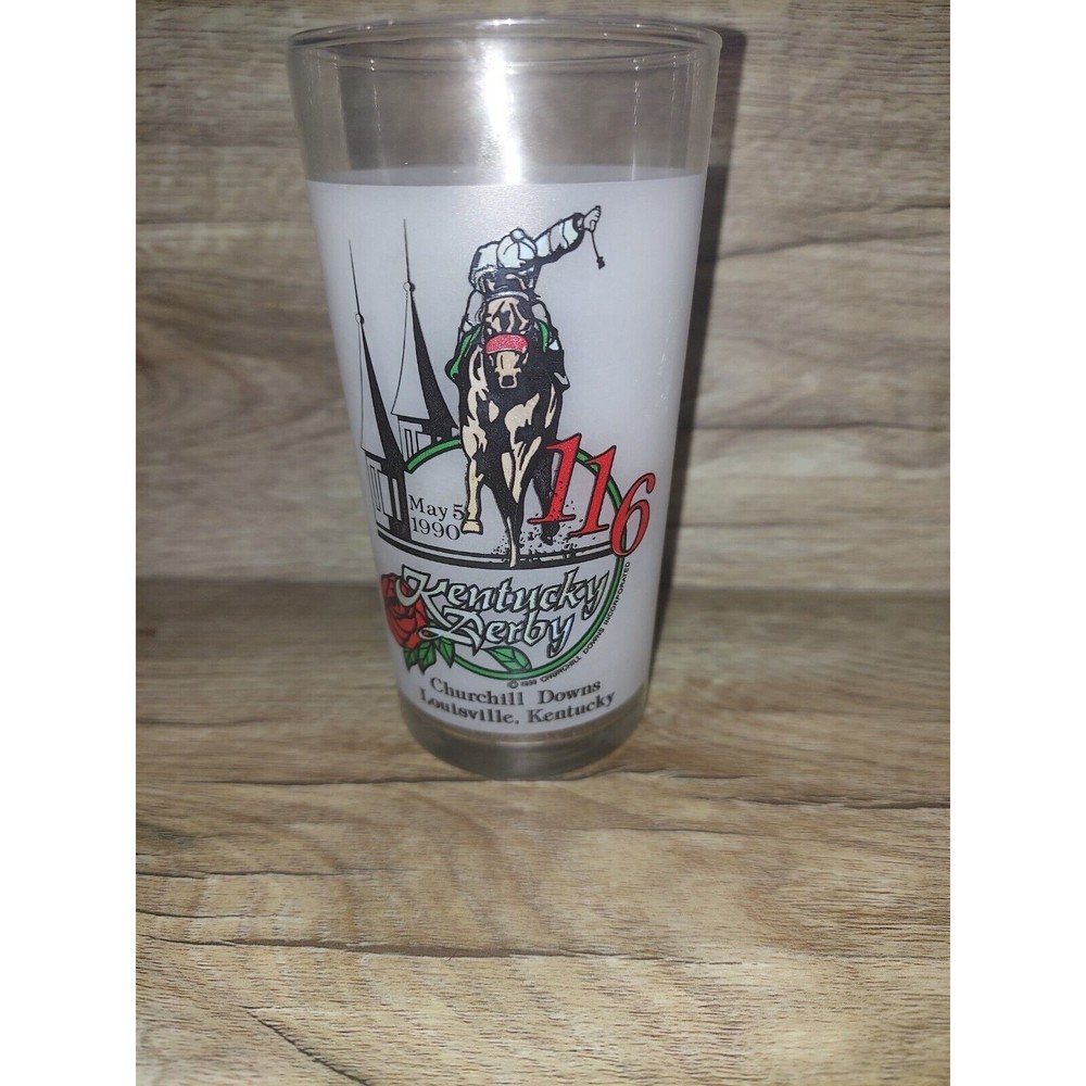 1990  KENTUCKY DERBY 116th MINT JULEP GLASS Harry M. STEVENS Churchill Downs